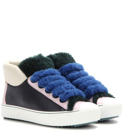 fendi toddler sneakers|Fendi shearling trimmed sneakers.